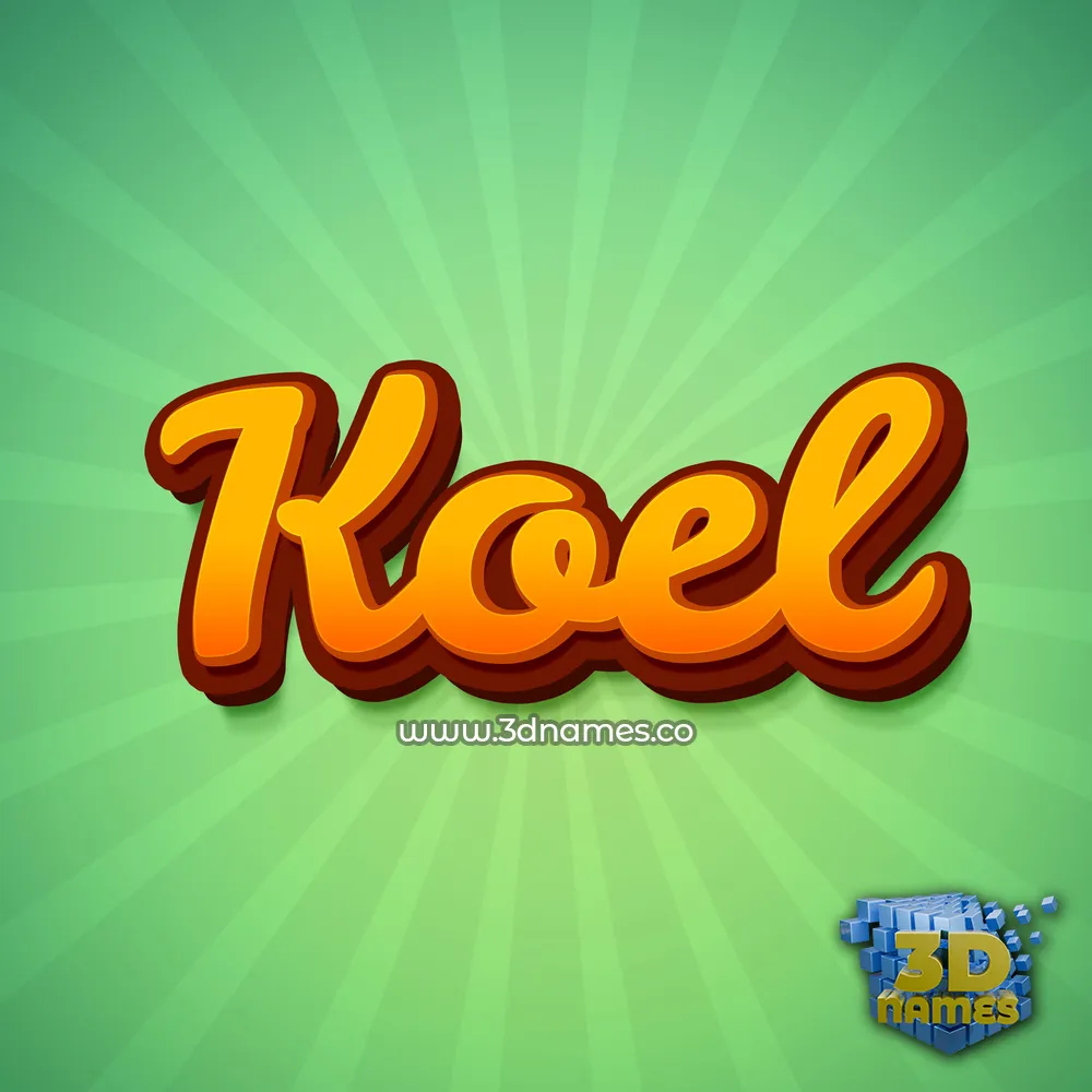 koel in Green Rays style - 3D name wallpaper
