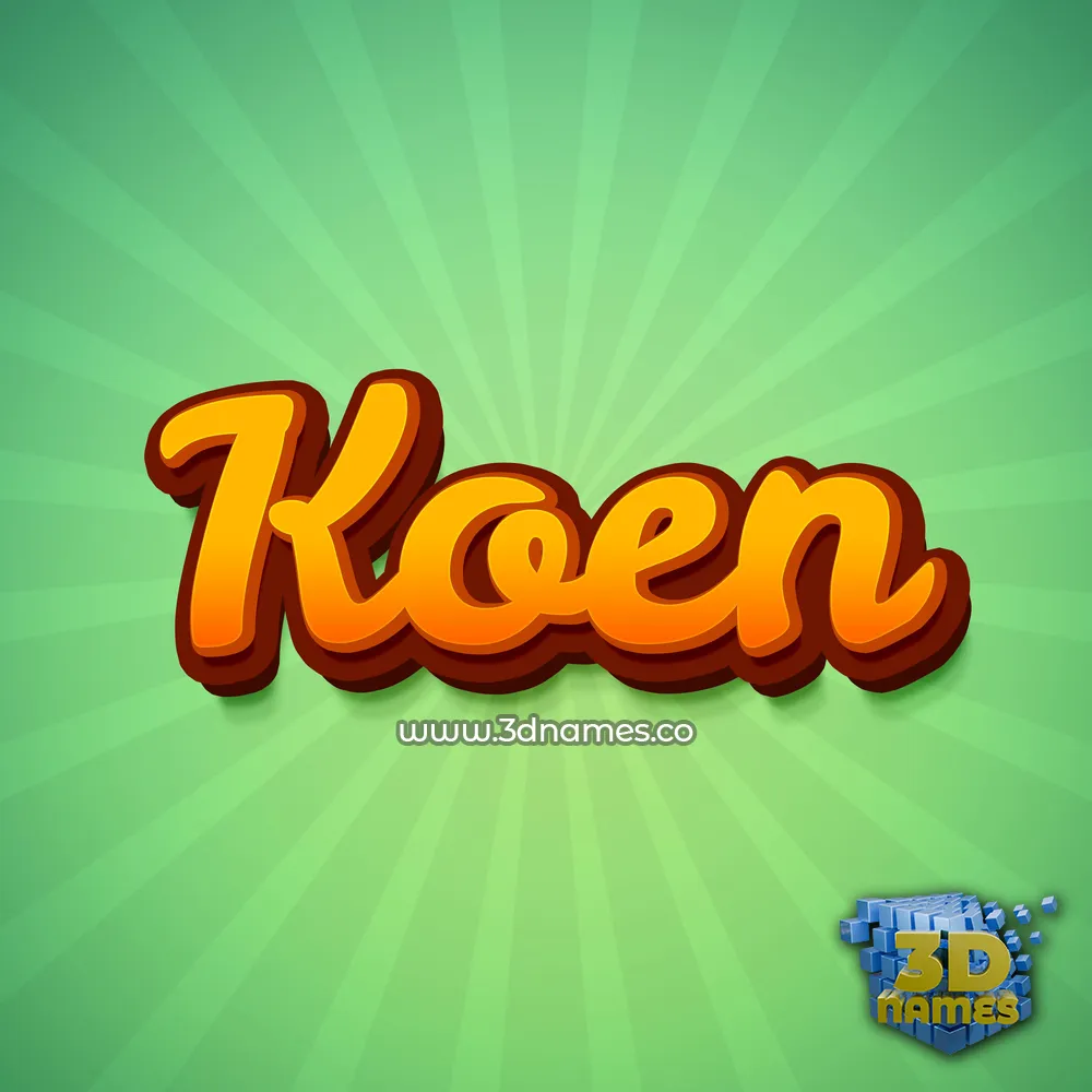 koen in Green Rays style - 3D name wallpaper