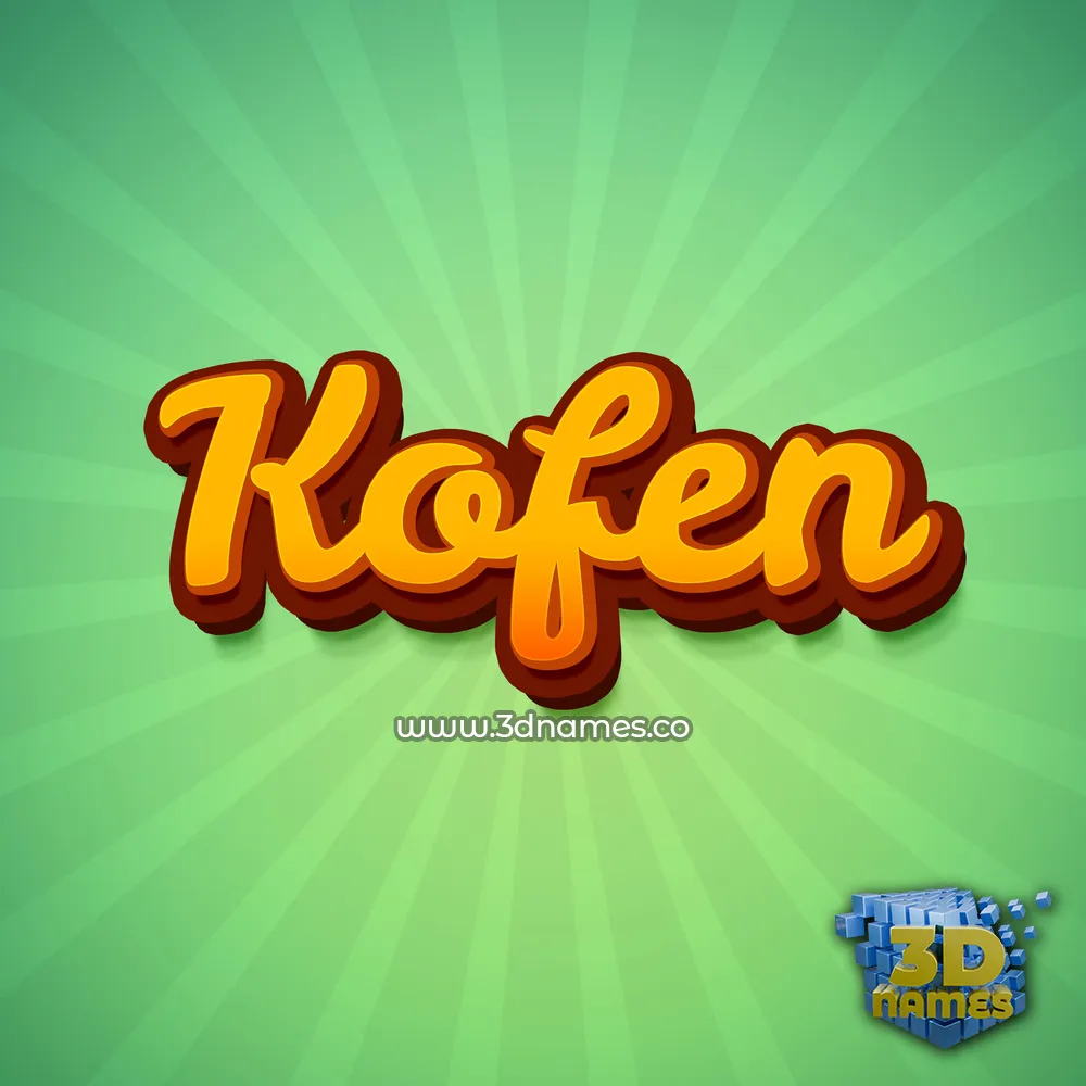 kofen in Green Rays style - 3D name wallpaper