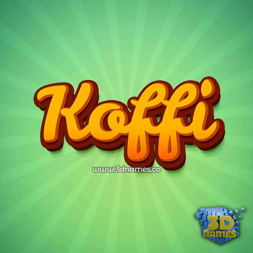 koffi in Green Rays style - 3D name wallpaper