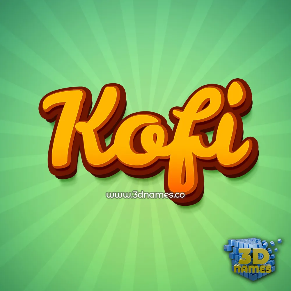 kofi in Green Rays style - 3D name wallpaper