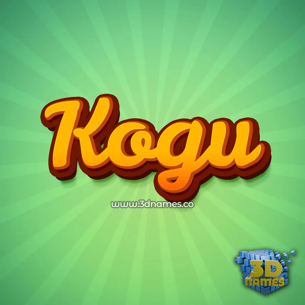 kogu in Green Rays style - 3D name wallpaper