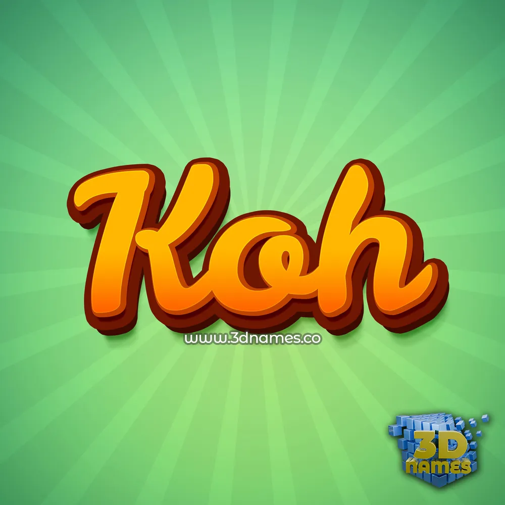 koh in Green Rays style - 3D name wallpaper
