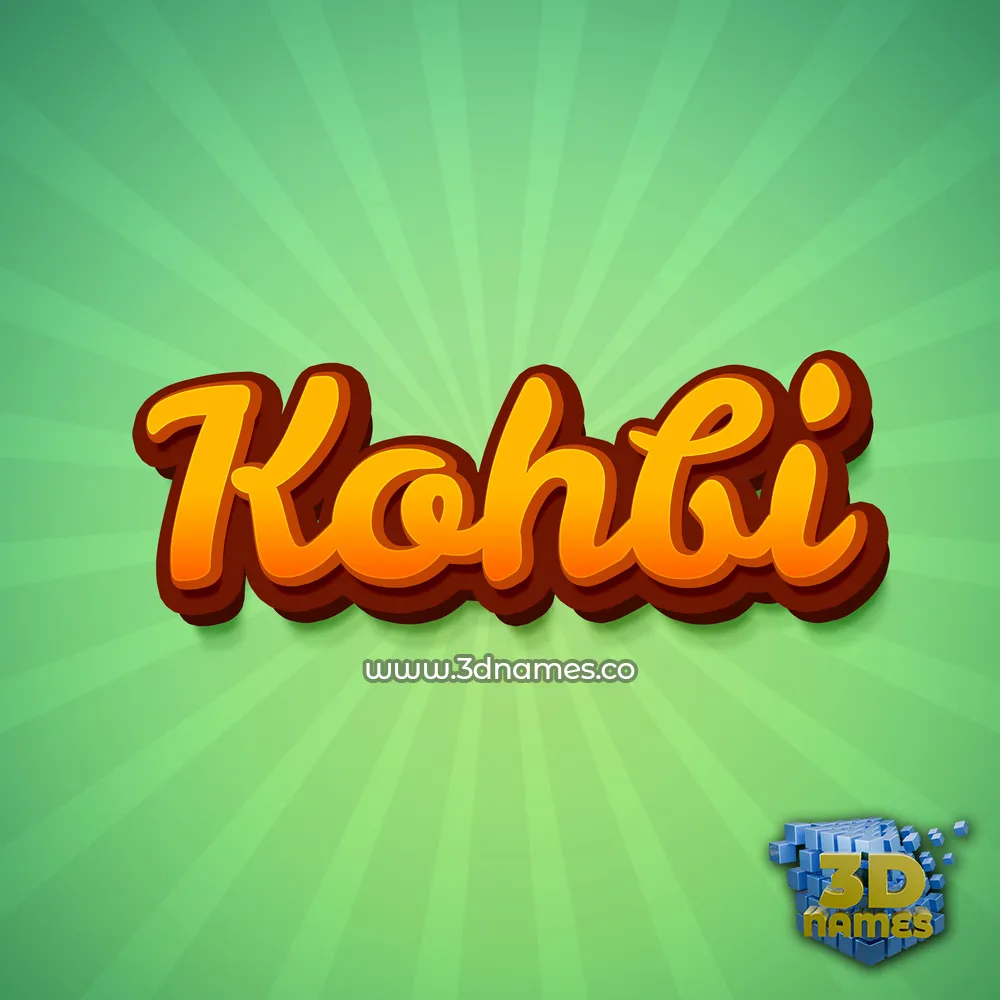 kohbi in Green Rays style - 3D name wallpaper
