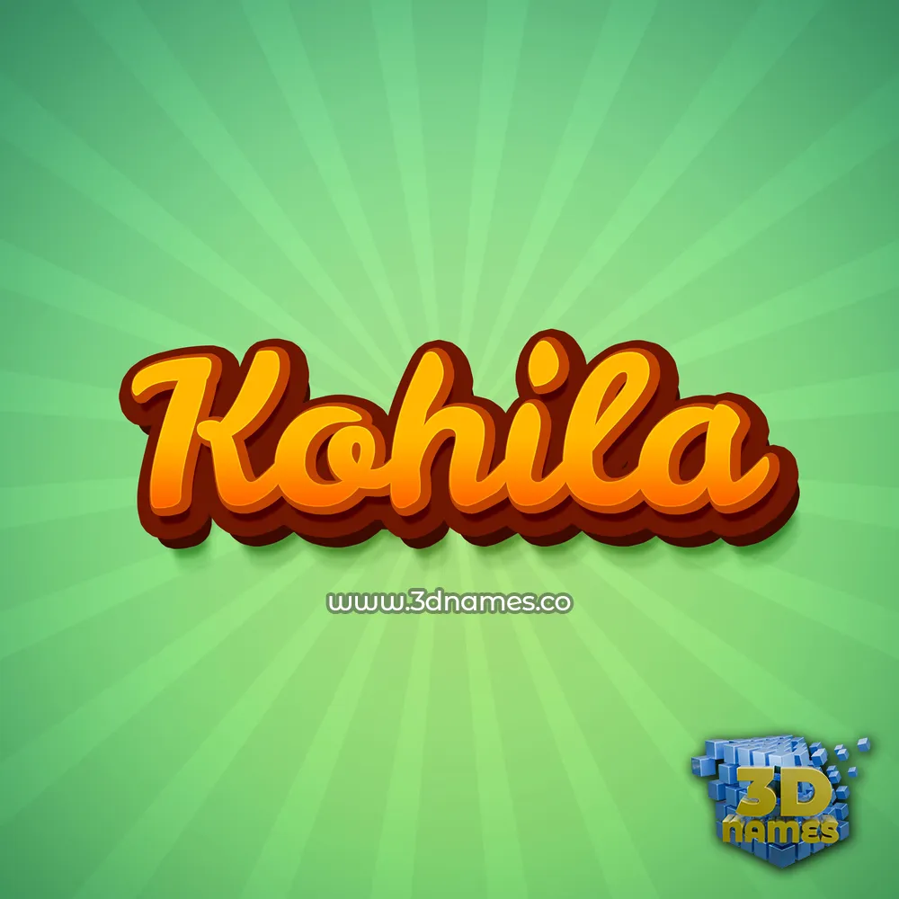 kohila in Green Rays style - 3D name wallpaper