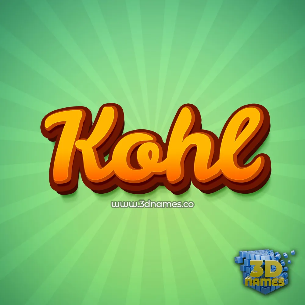 kohl in Green Rays style - 3D name wallpaper