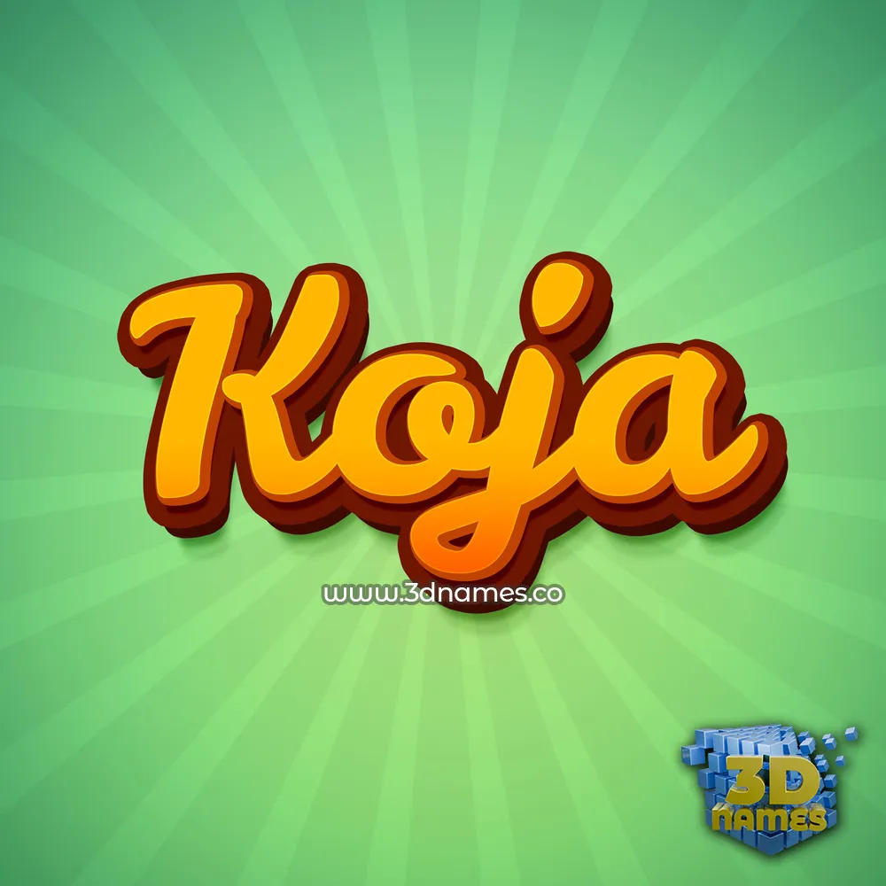 koja in Green Rays style - 3D name wallpaper