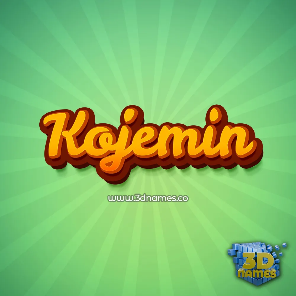 kojemin in Green Rays style - 3D name wallpaper