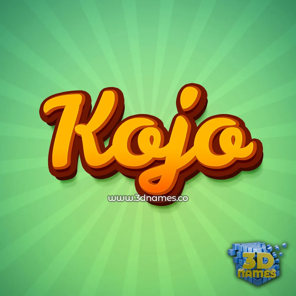 kojo in Green Rays style - 3D name wallpaper