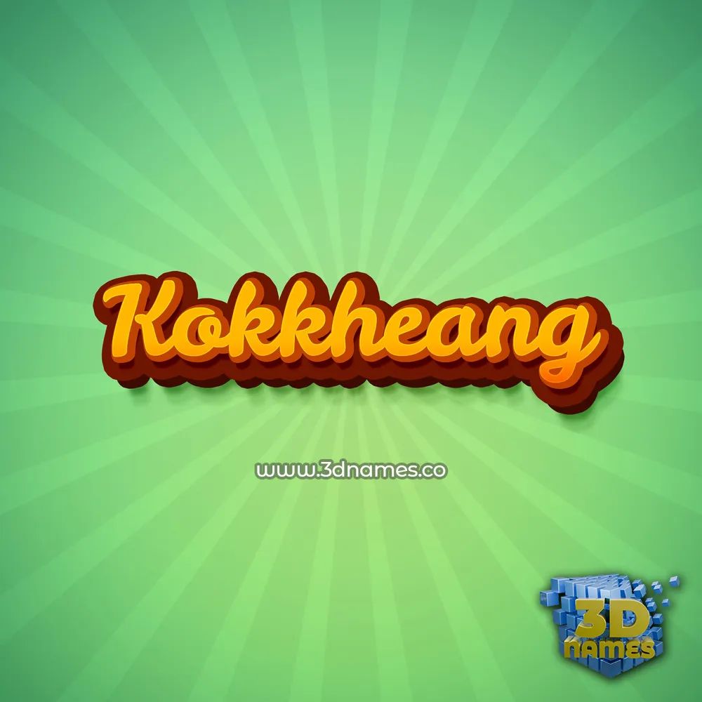 kokkheang in Green Rays style - 3D name wallpaper