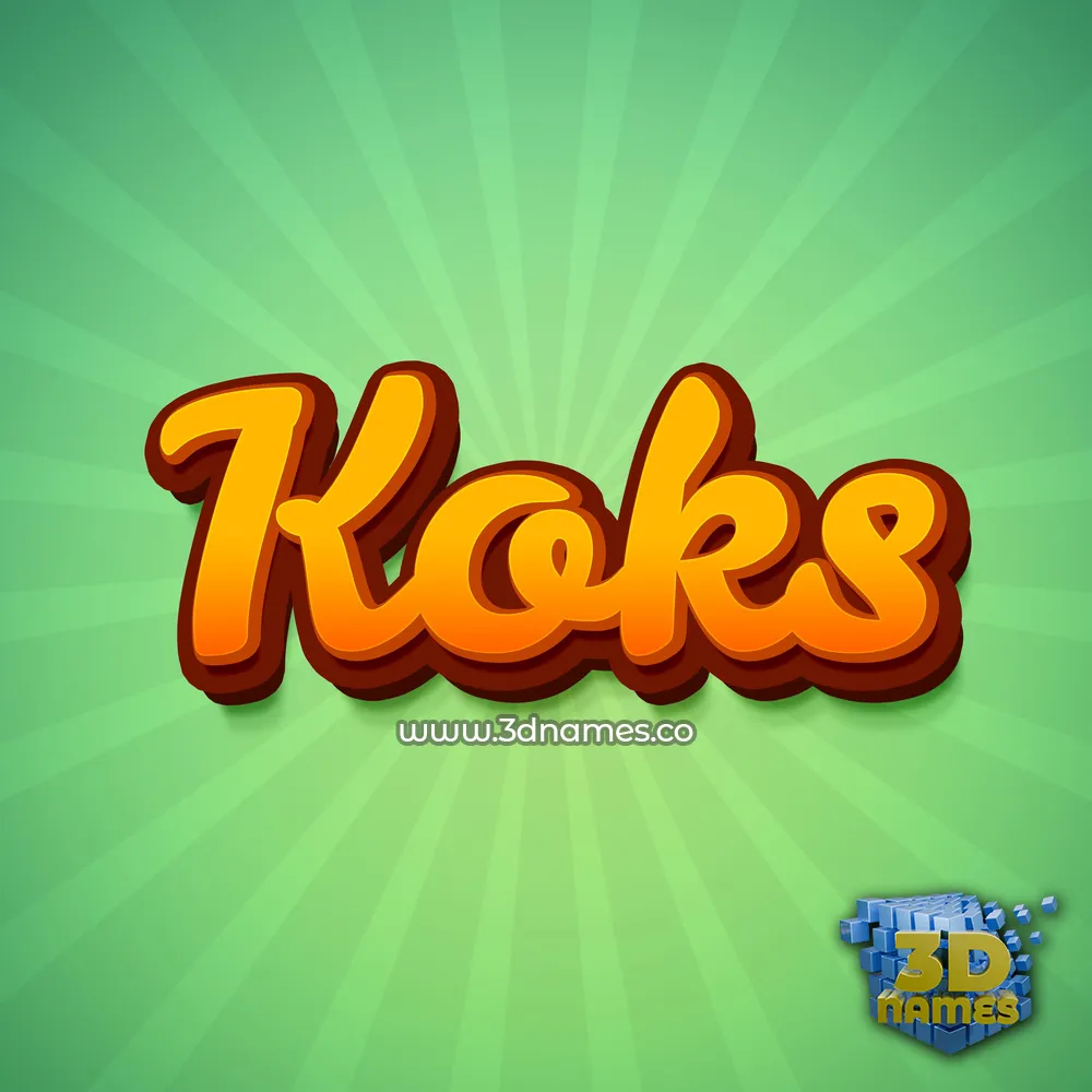 koks in Green Rays style - 3D name wallpaper