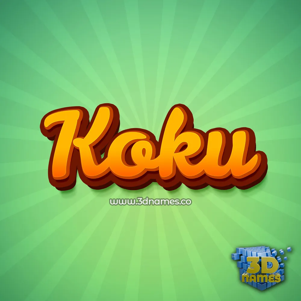 koku in Green Rays style - 3D name wallpaper
