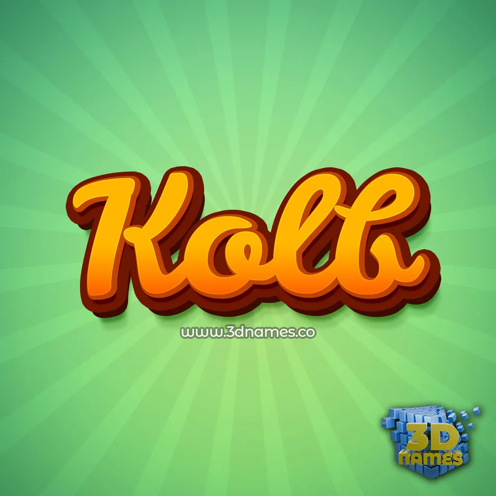 kolb in Green Rays style - 3D name wallpaper