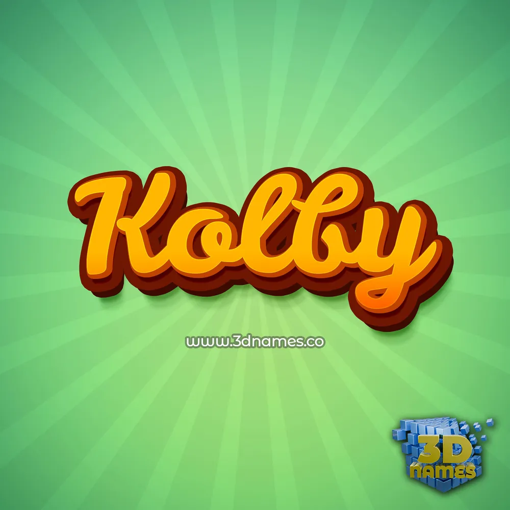 kolby in Green Rays style - 3D name wallpaper