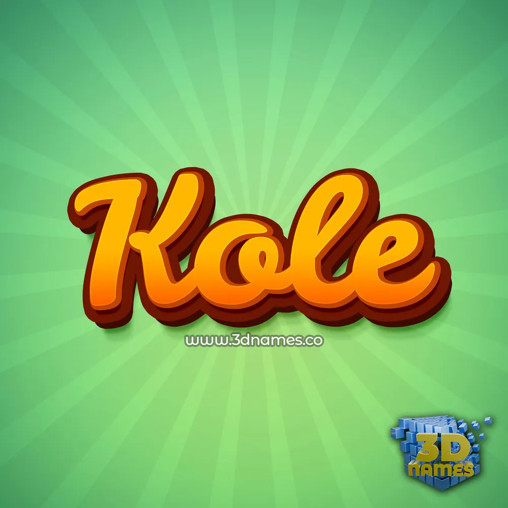 kole in Green Rays style - 3D name wallpaper