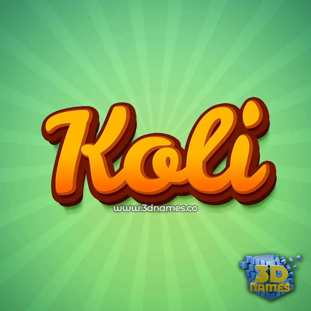 koli in Green Rays style - 3D name wallpaper