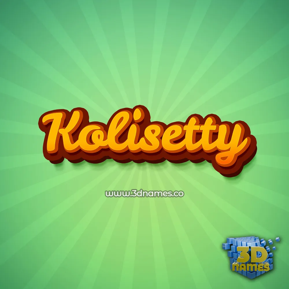 kolisetty in Green Rays style - 3D name wallpaper