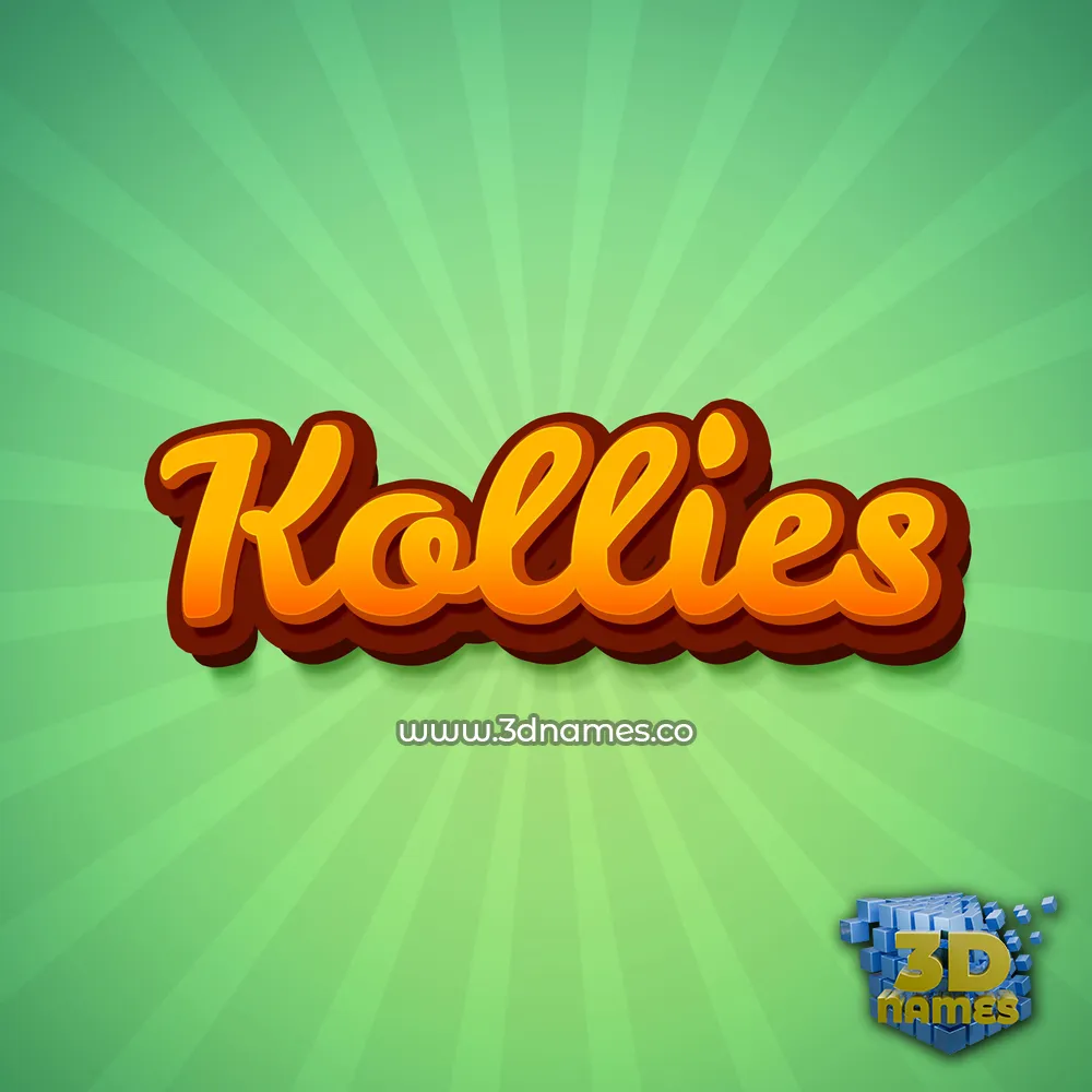 kollies in Green Rays style - 3D name wallpaper