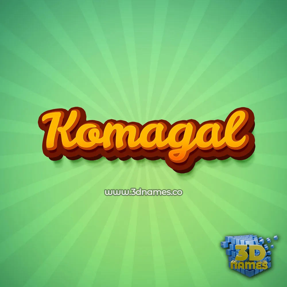 komagal in Green Rays style - 3D name wallpaper