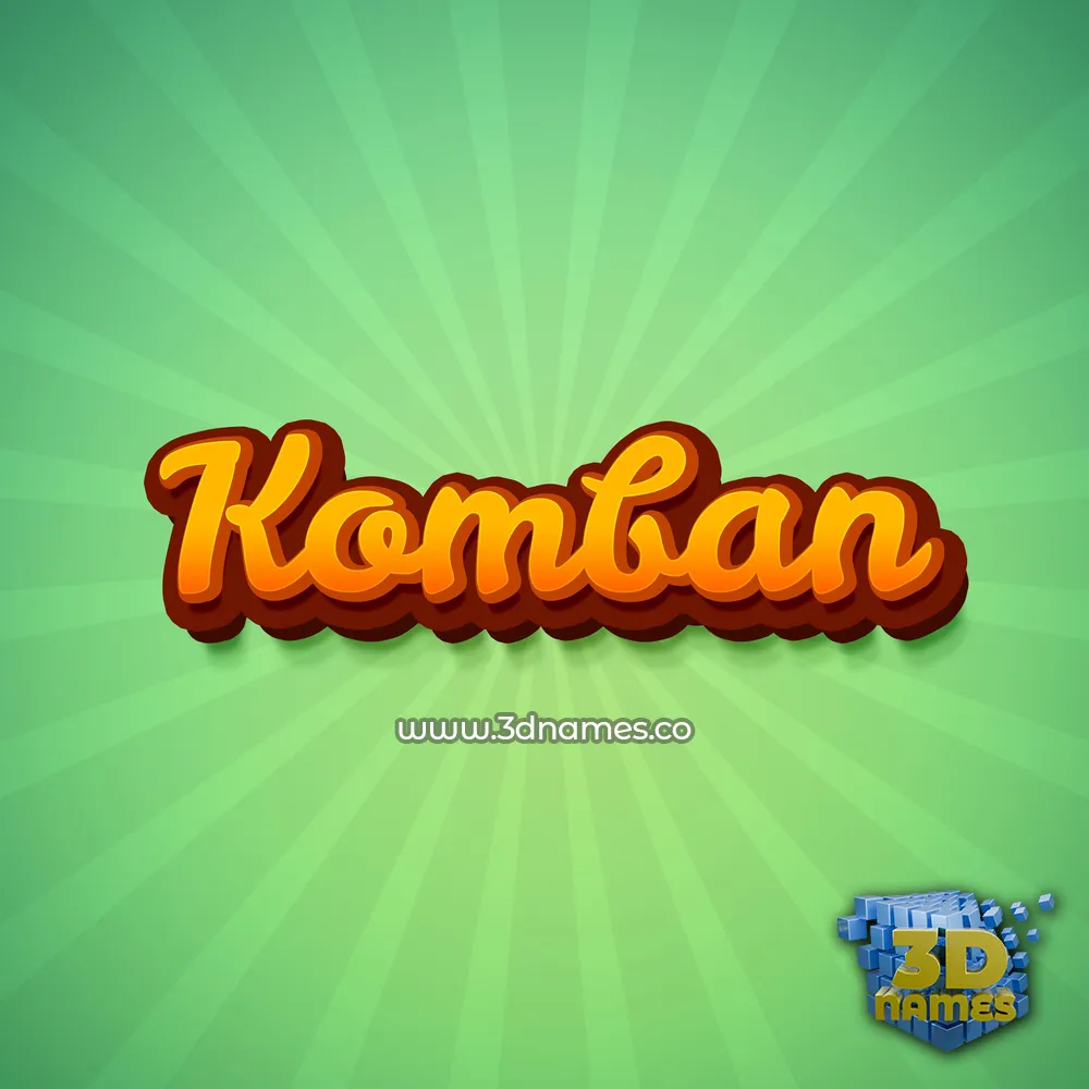 komban in Green Rays style - 3D name wallpaper