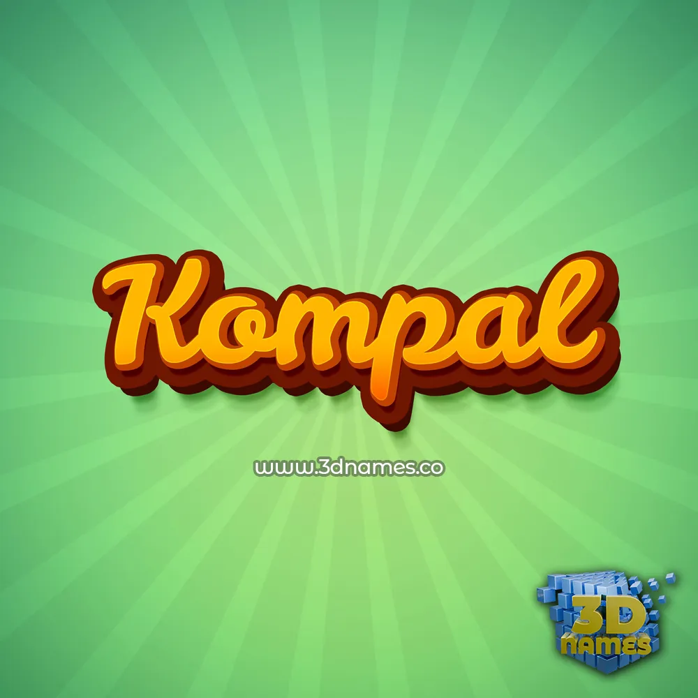 kompal in Green Rays style - 3D name wallpaper