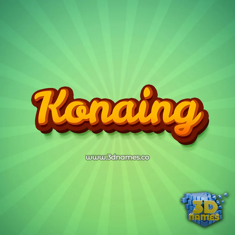 konaing in Green Rays style - 3D name wallpaper