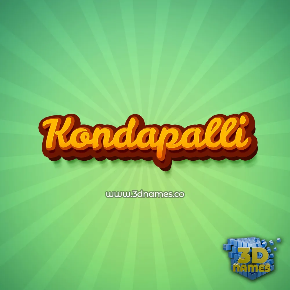 kondapalli in Green Rays style - 3D name wallpaper