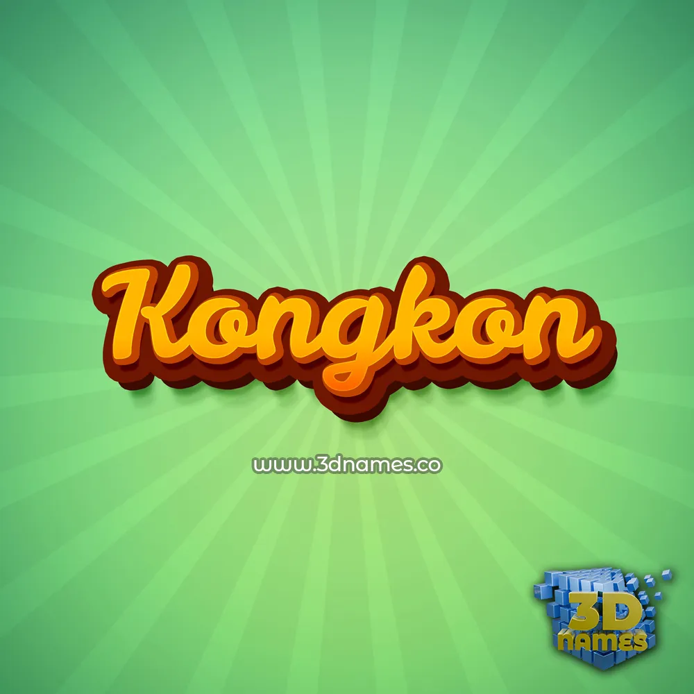 kongkon in Green Rays style - 3D name wallpaper