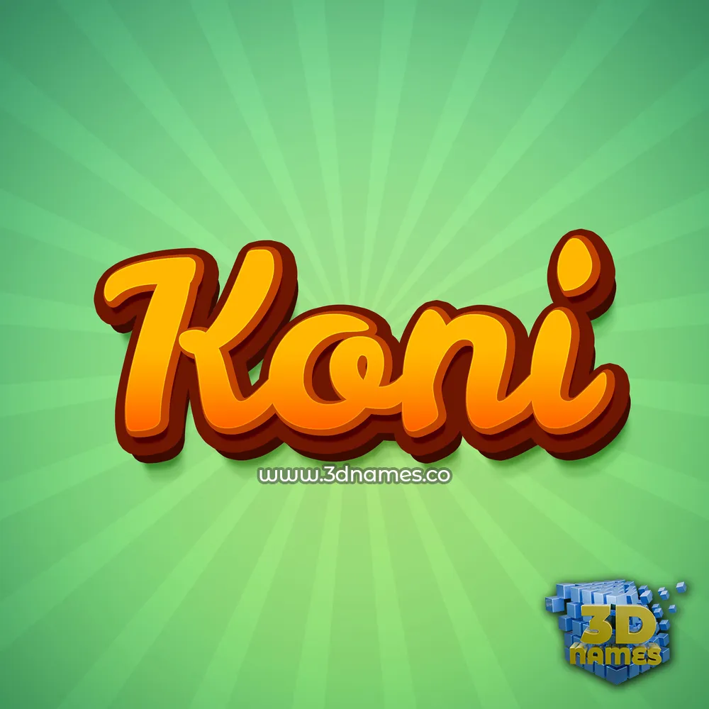 koni in Green Rays style - 3D name wallpaper