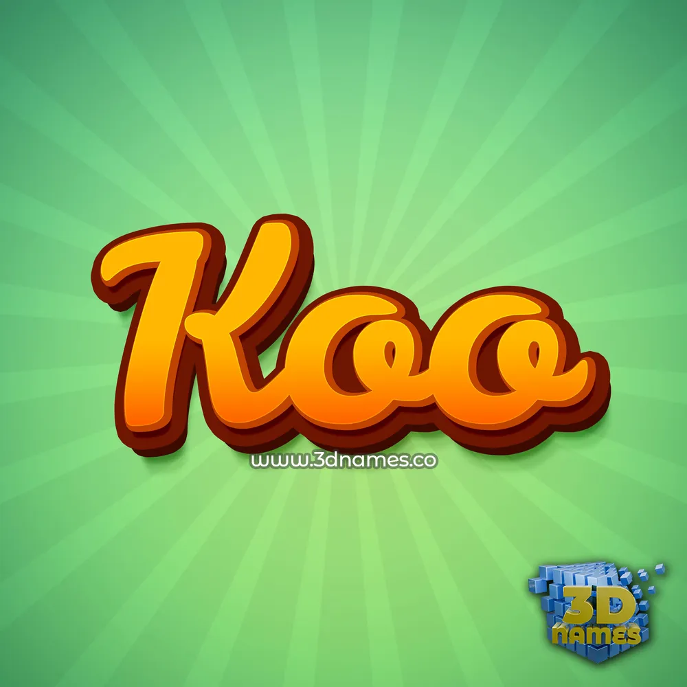 koo in Green Rays style - 3D name wallpaper