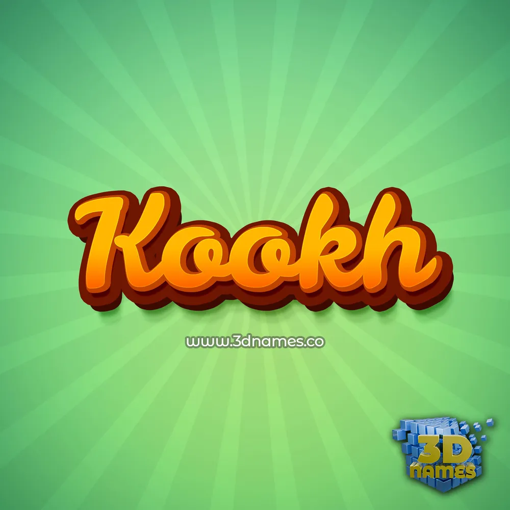 kookh in Green Rays style - 3D name wallpaper