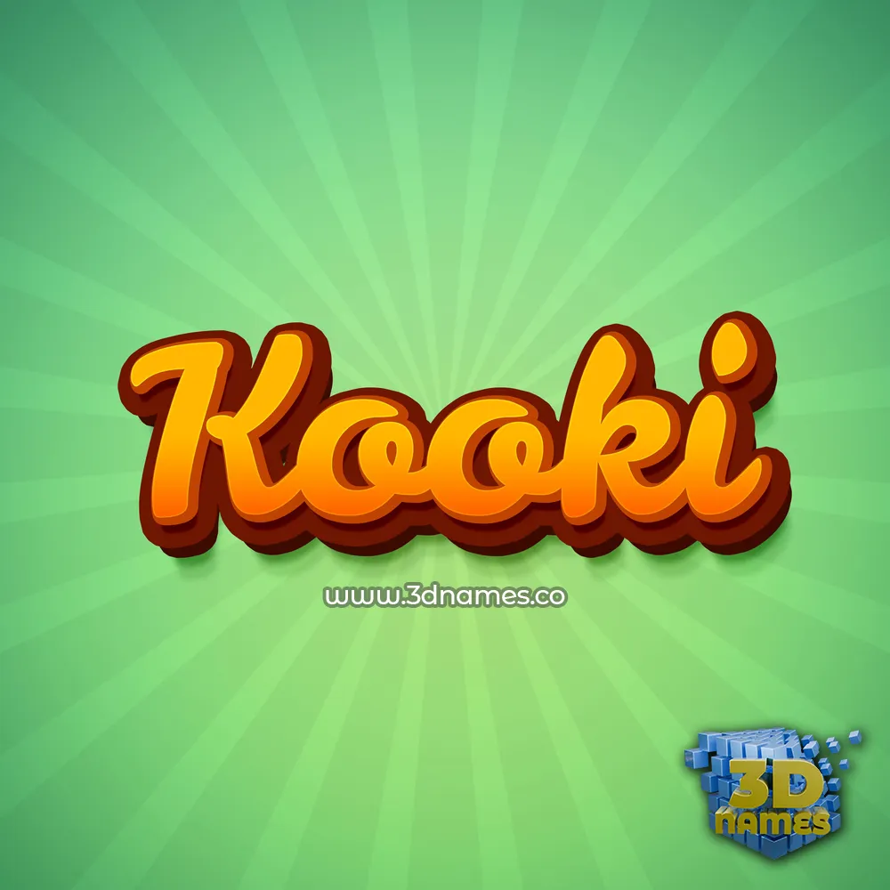 kooki in Green Rays style - 3D name wallpaper