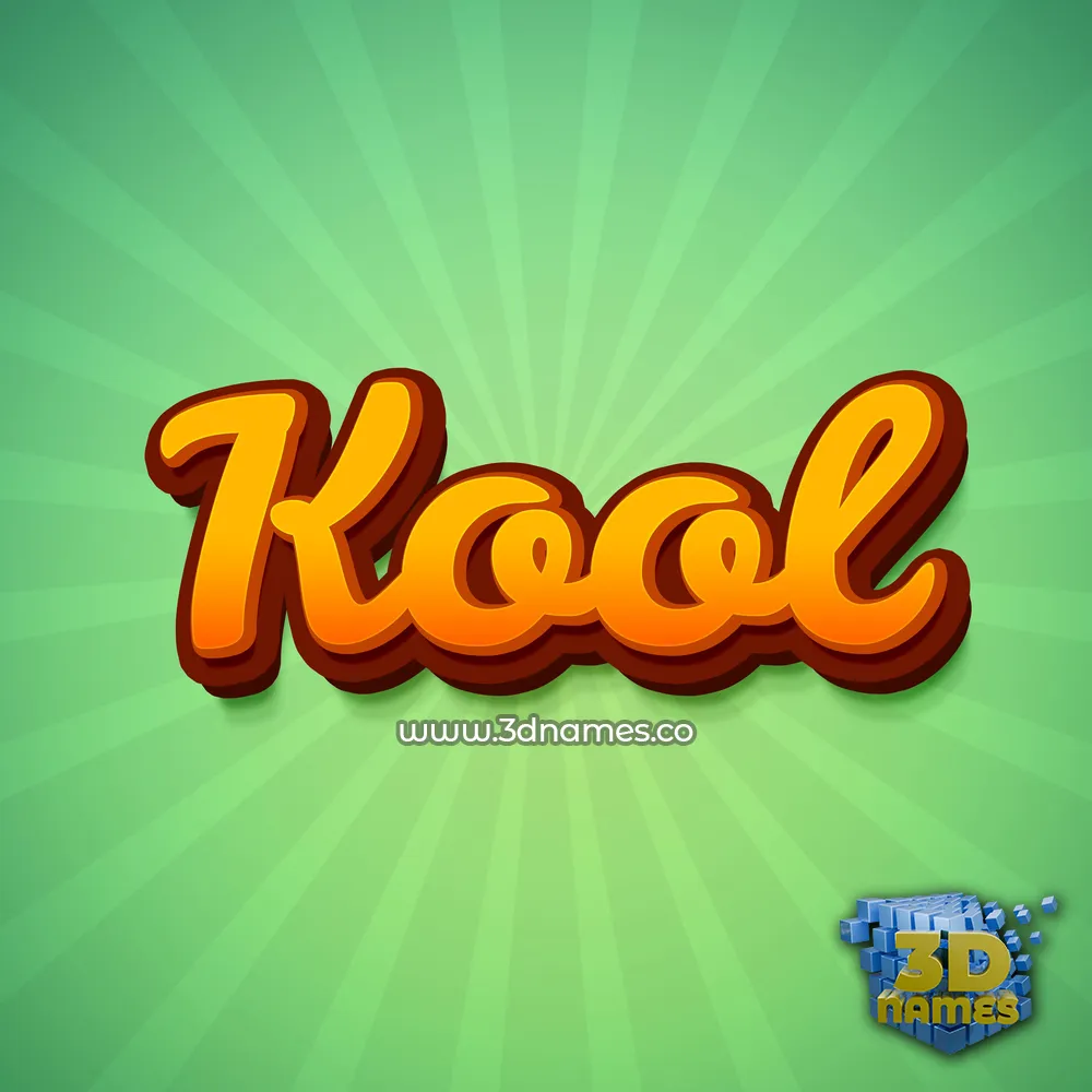 kool in Green Rays style - 3D name wallpaper