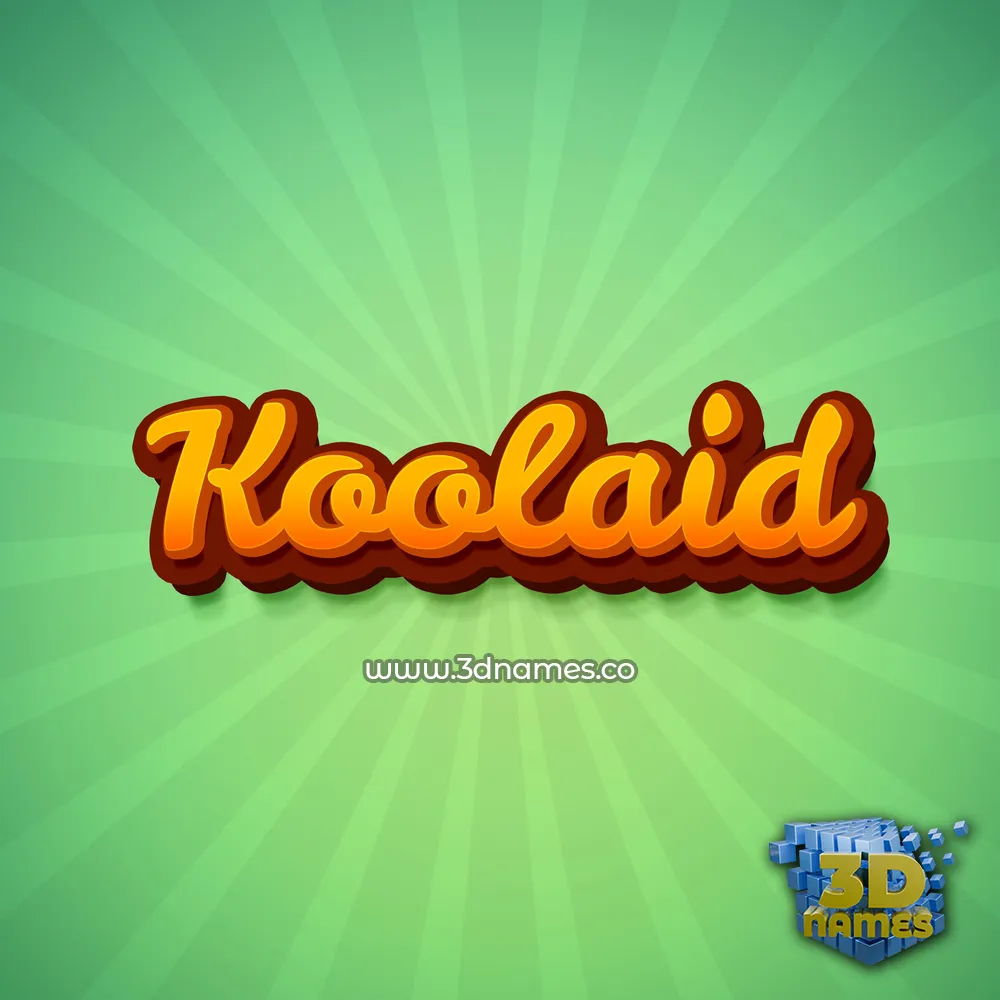 koolaid in Green Rays style - 3D name wallpaper