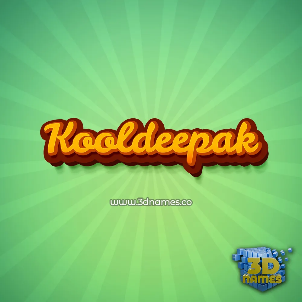 kooldeepak in Green Rays style - 3D name wallpaper