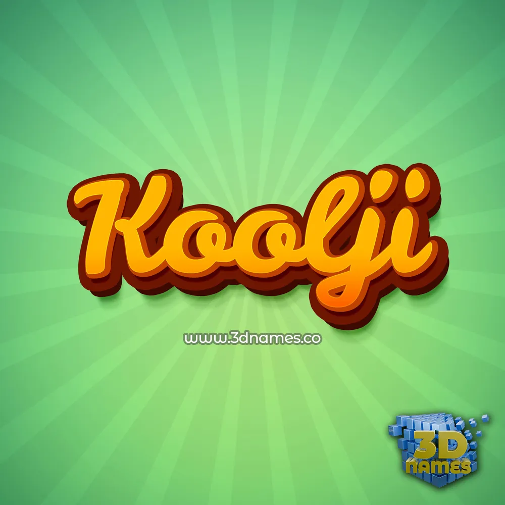 koolji in Green Rays style - 3D name wallpaper