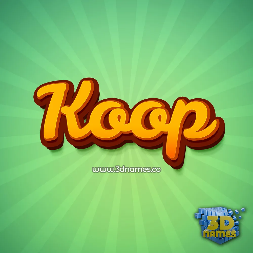 koop in Green Rays style - 3D name wallpaper