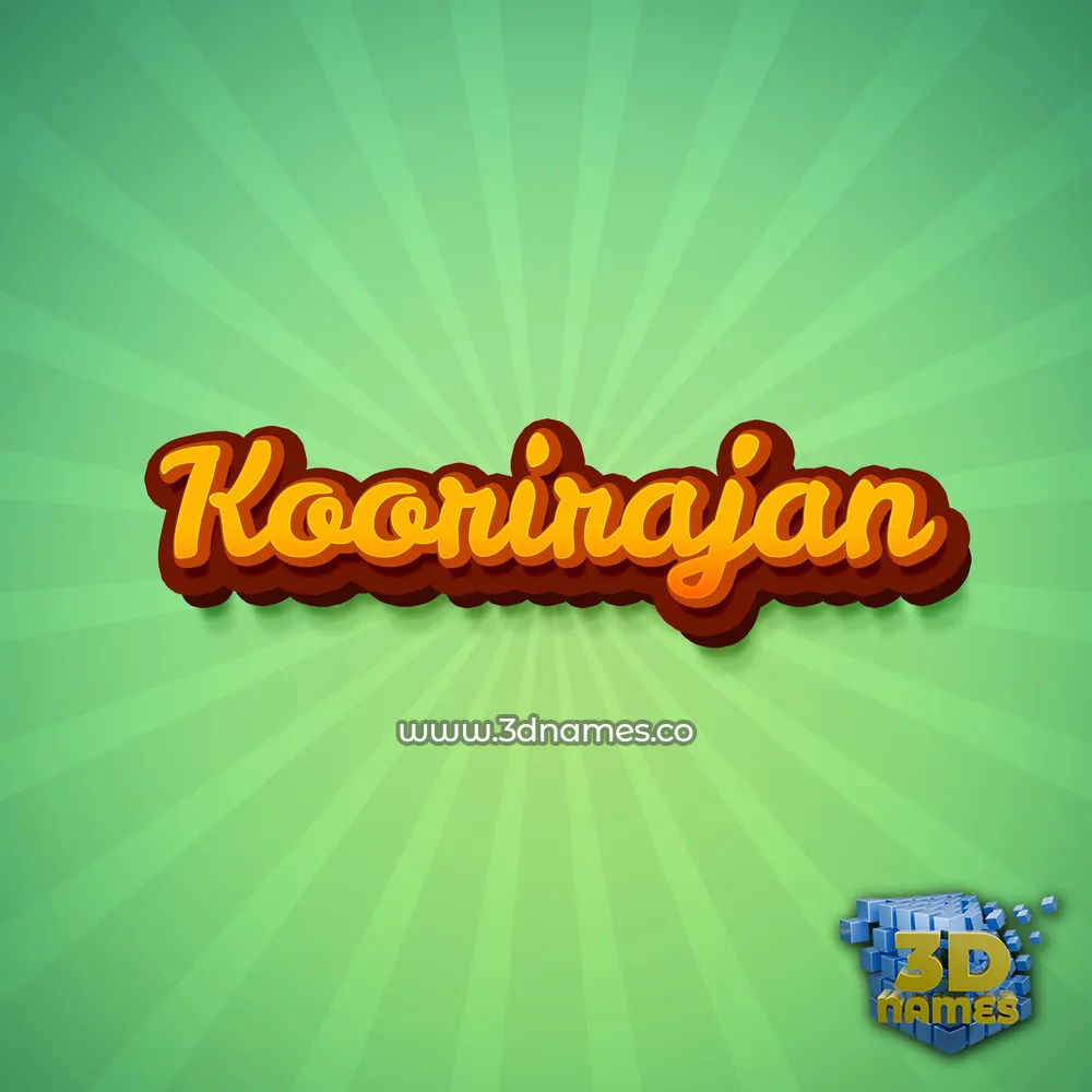 koorirajan in Green Rays style - 3D name wallpaper