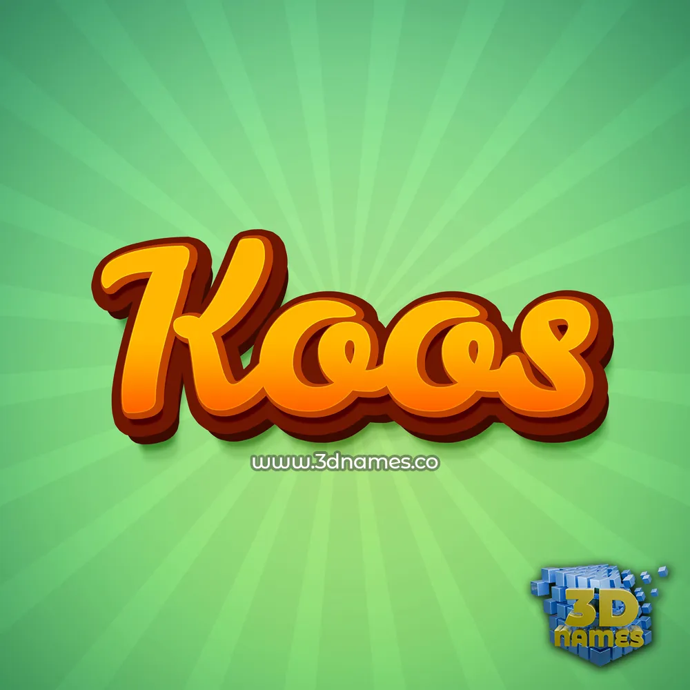 koos in Green Rays style - 3D name wallpaper