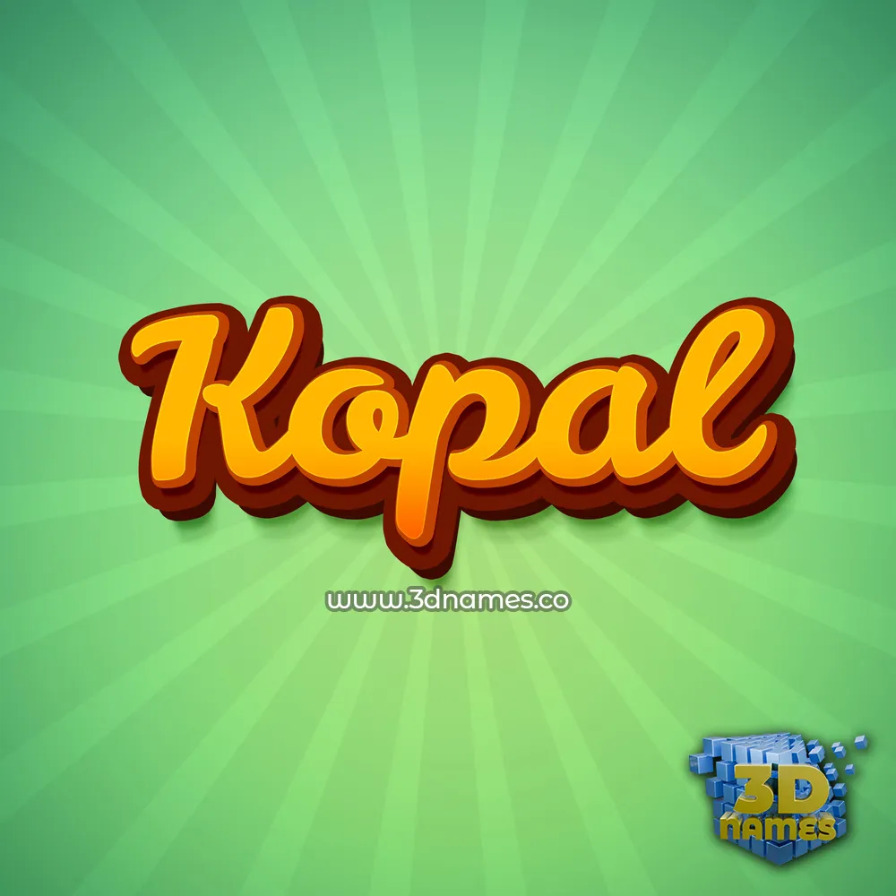 kopal in Green Rays style - 3D name wallpaper