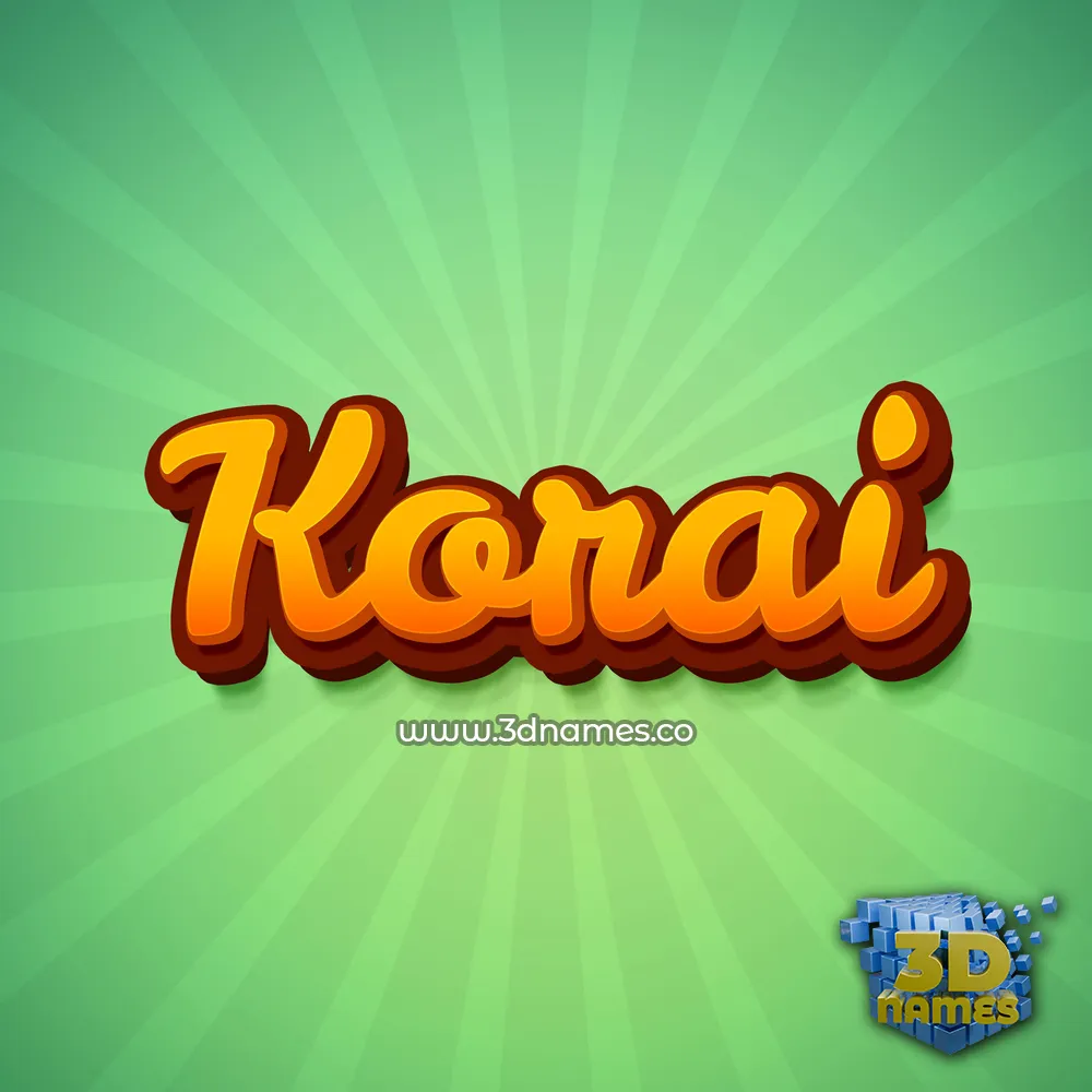 korai in Green Rays style - 3D name wallpaper