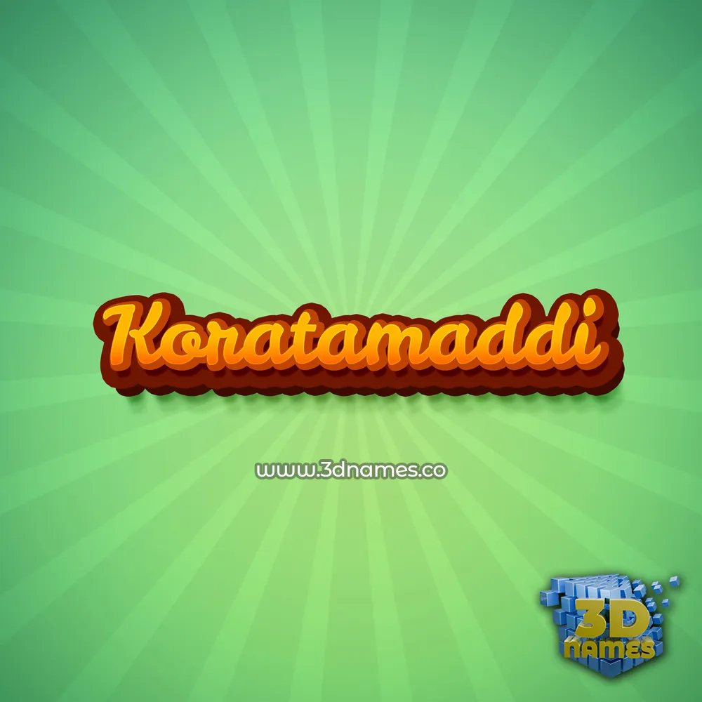 koratamaddi in Green Rays style - 3D name wallpaper