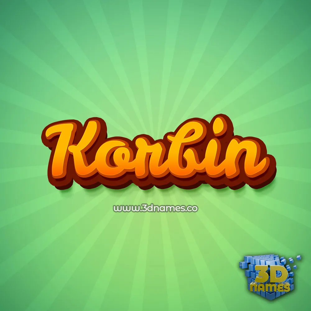 korbin in Green Rays style - 3D name wallpaper