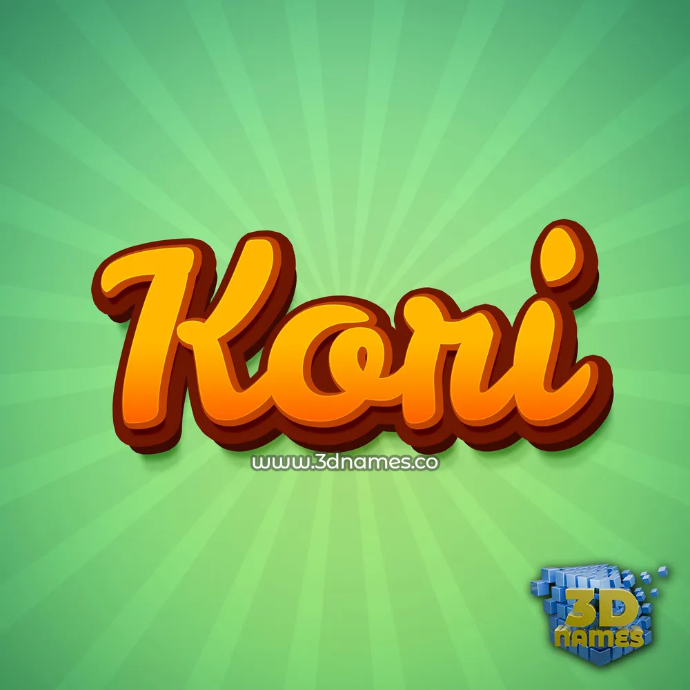 kori in Green Rays style - 3D name wallpaper