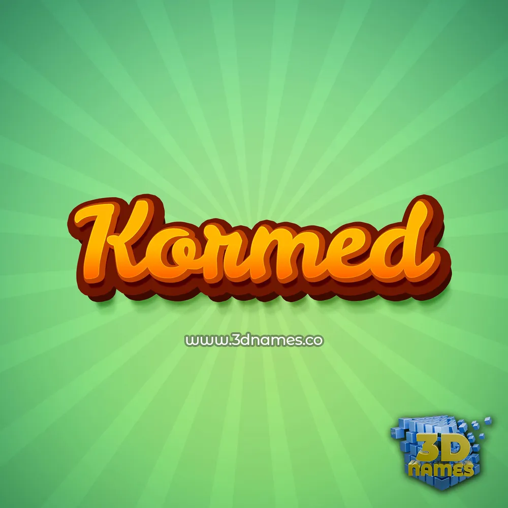kormed in Green Rays style - 3D name wallpaper
