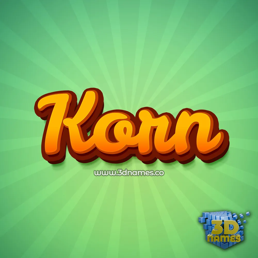 korn in Green Rays style - 3D name wallpaper