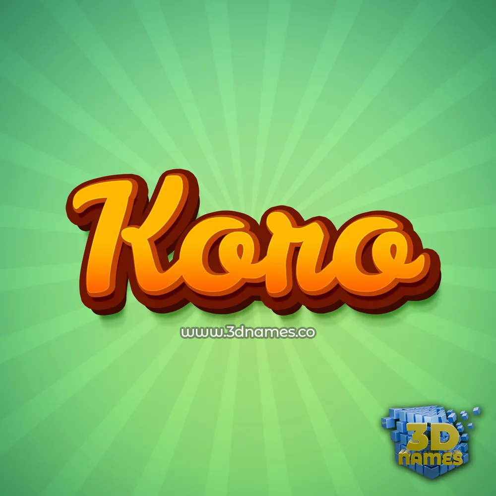 koro in Green Rays style - 3D name wallpaper