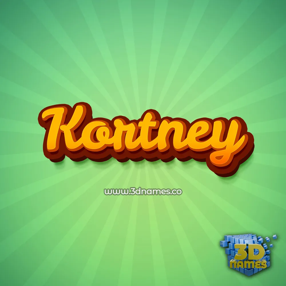 kortney in Green Rays style - 3D name wallpaper