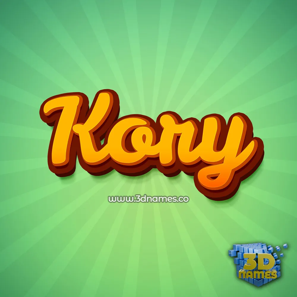 kory in Green Rays style - 3D name wallpaper