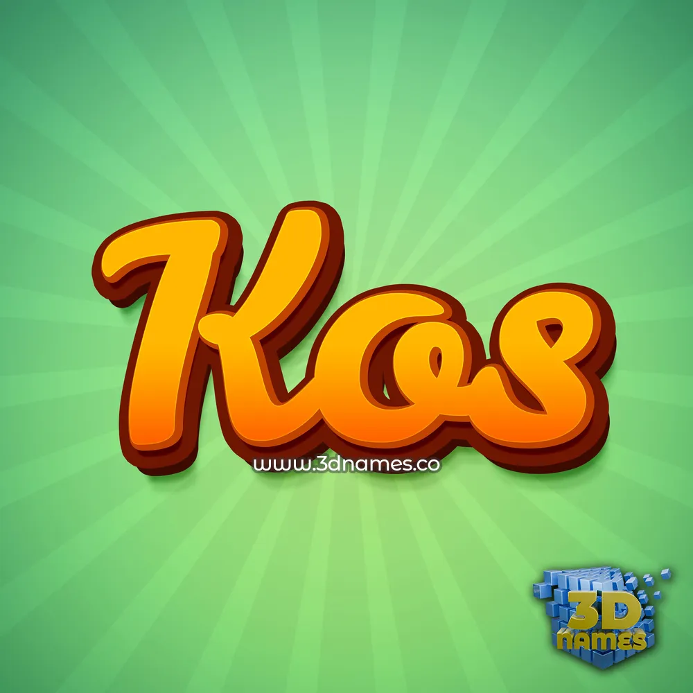 kos in Green Rays style - 3D name wallpaper